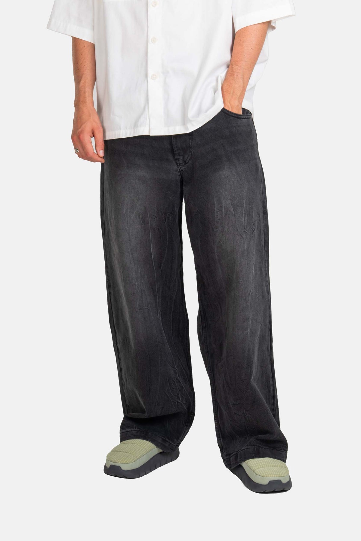Giant Baggy Black Grey Wash
