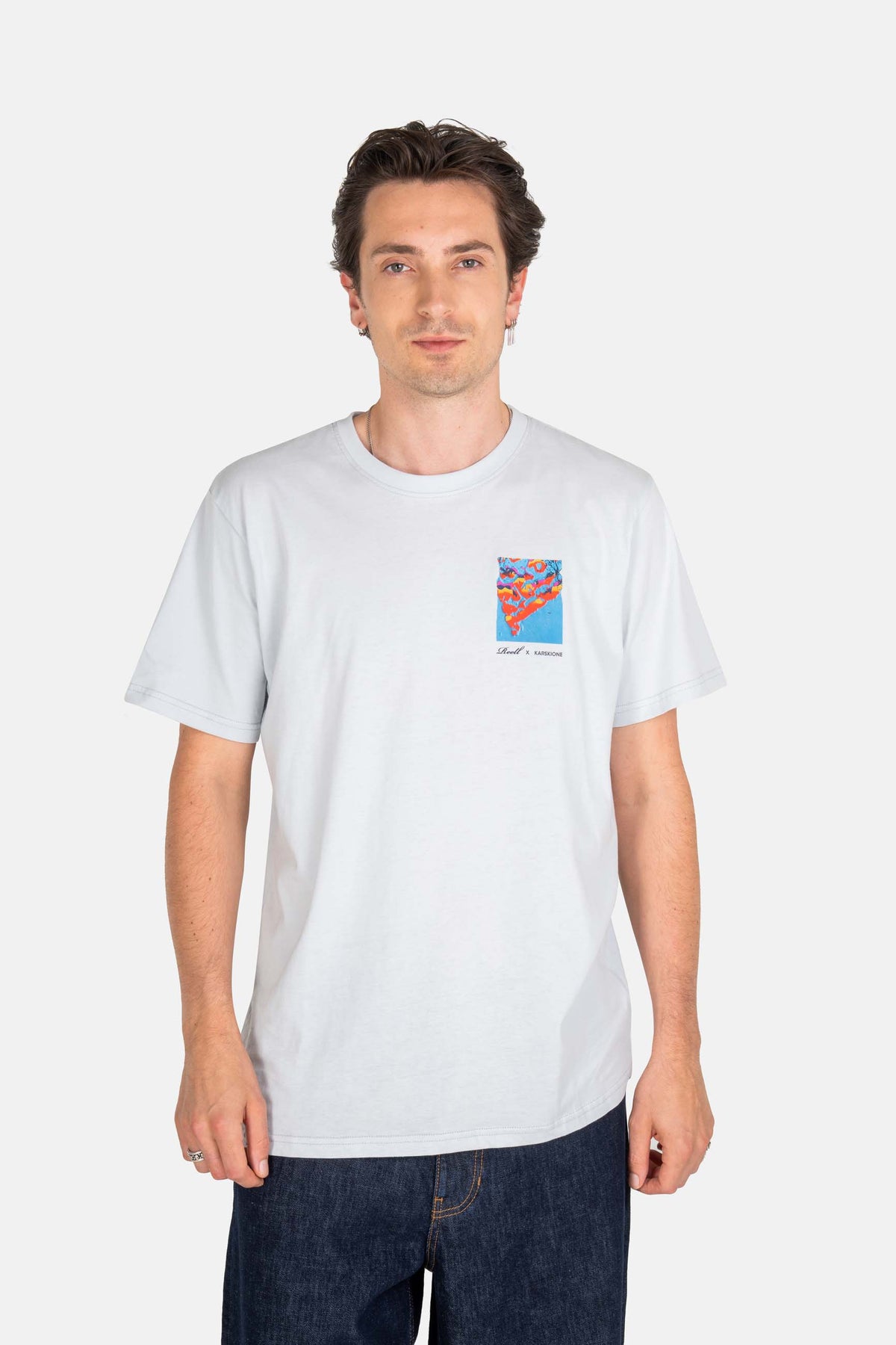 Reell x Karskione T-Shirt Water Blue