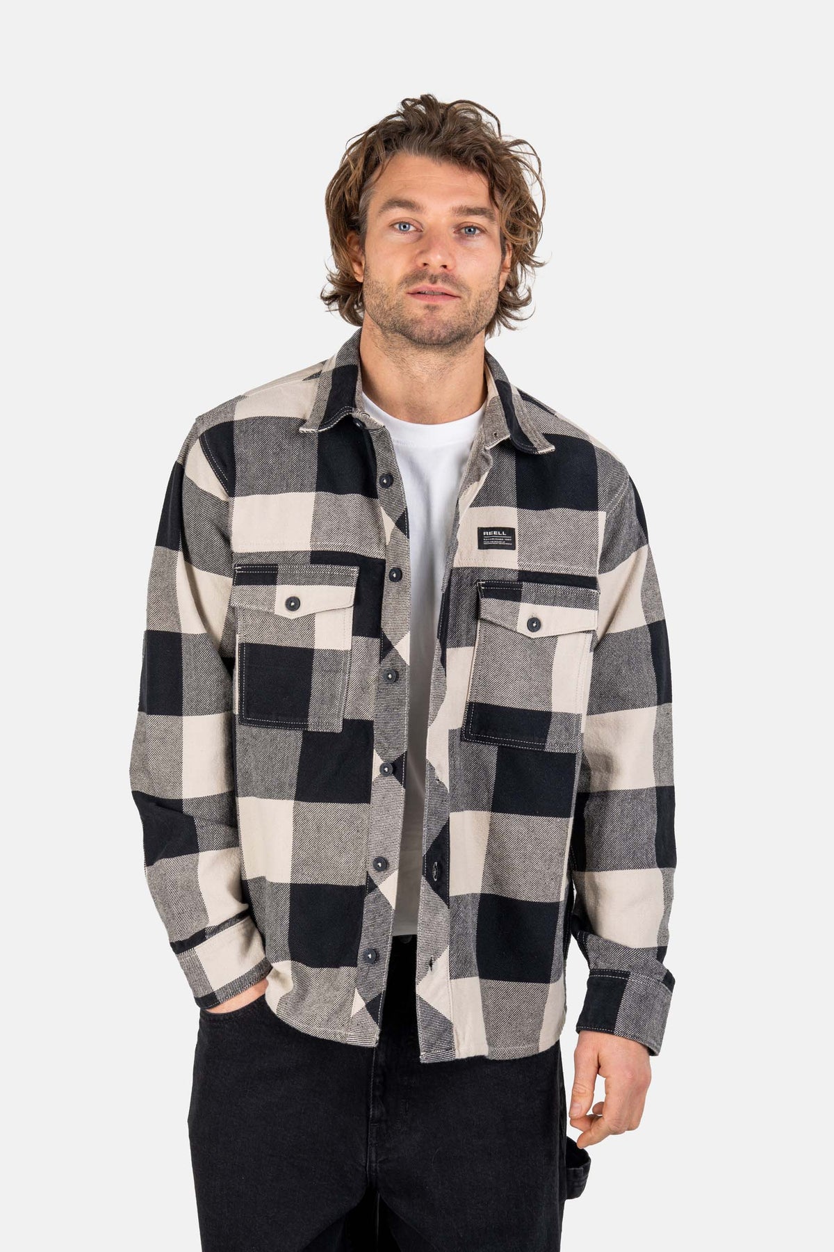 Freeman Shirt Check Deep Black/Oatmeal