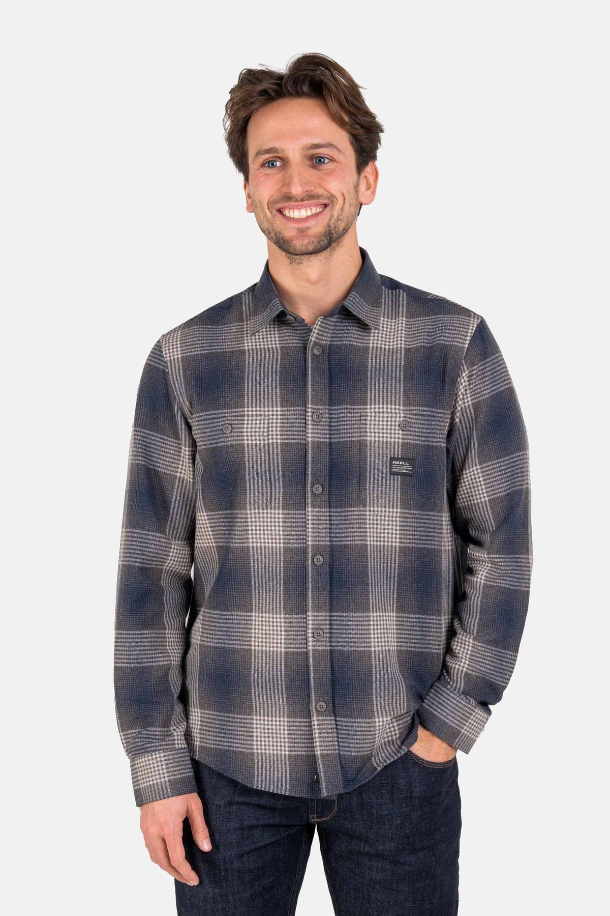 Alvar Check Shirt Brown/Navy/Grey