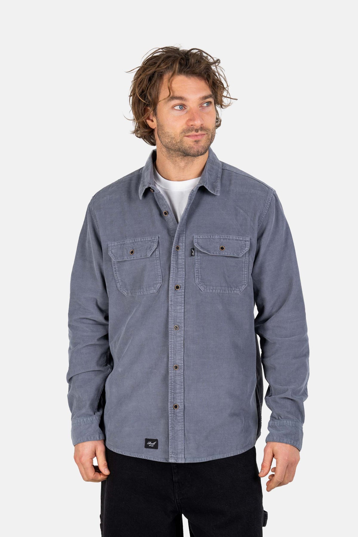 Dual Cord Shirt Grey Blue