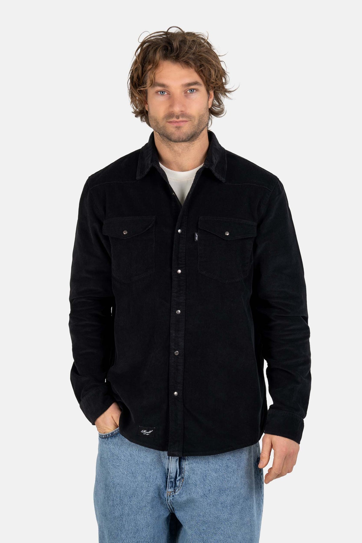 Western Cord Shirt Deep Black