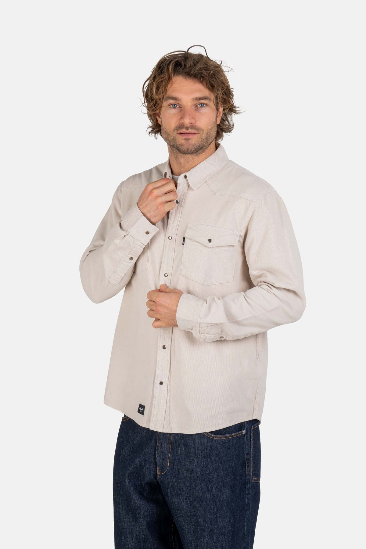 Western Cord Shirt Oatmeal