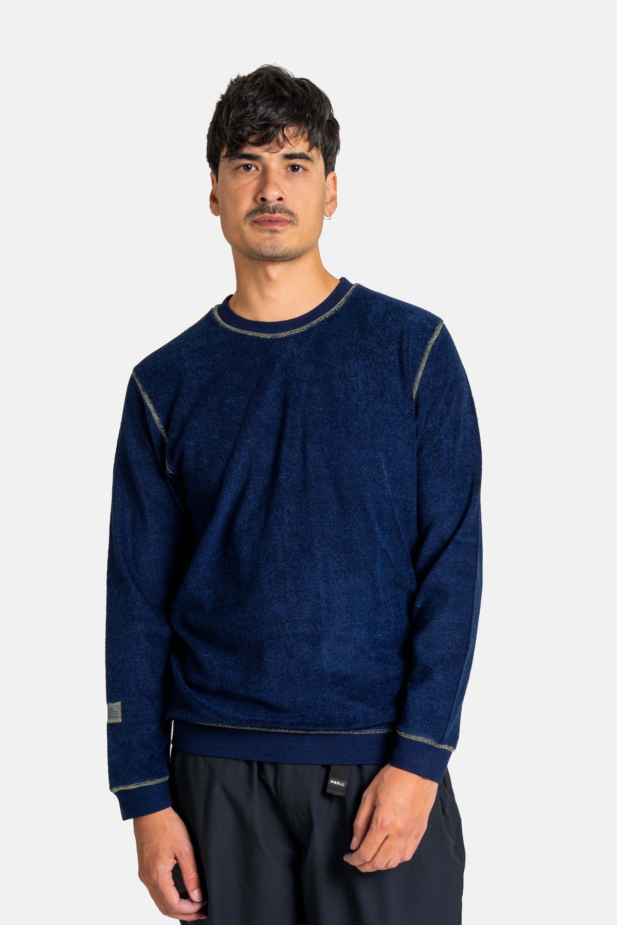 Coverstitch Crewneck Indigo