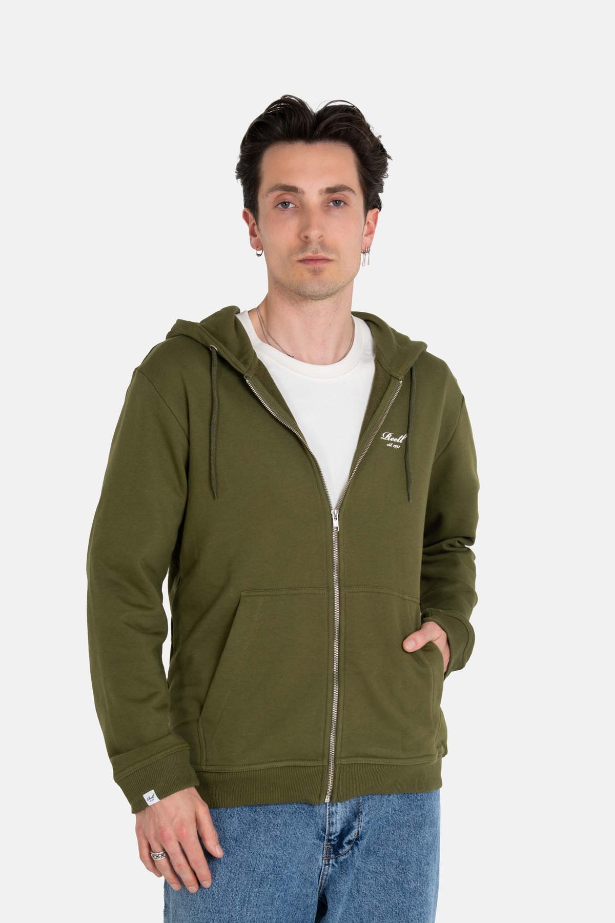 Staple Terry Zip Hoodie Bracken Green