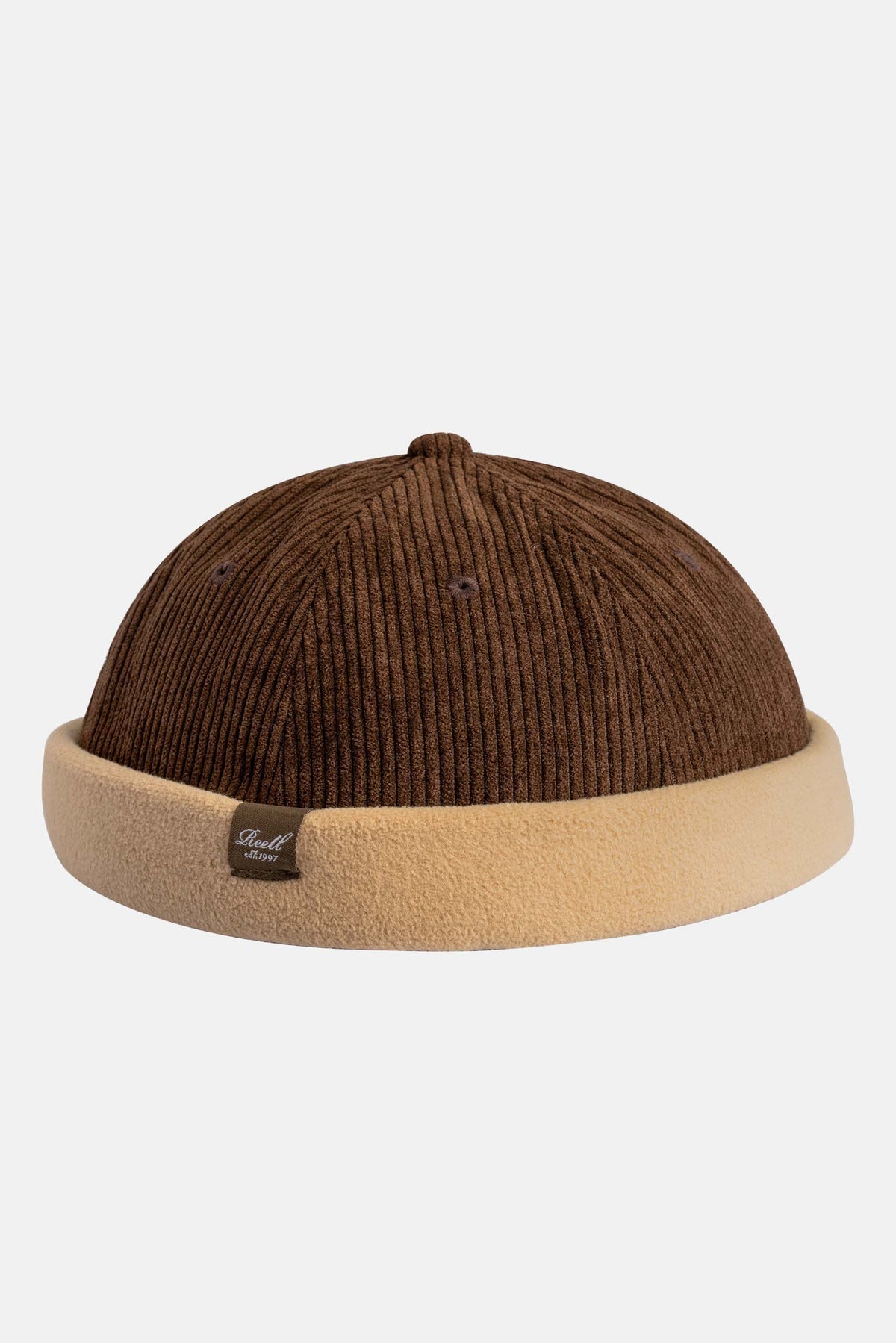 Docker Cap Dark Brown Cord / Beige Fleece