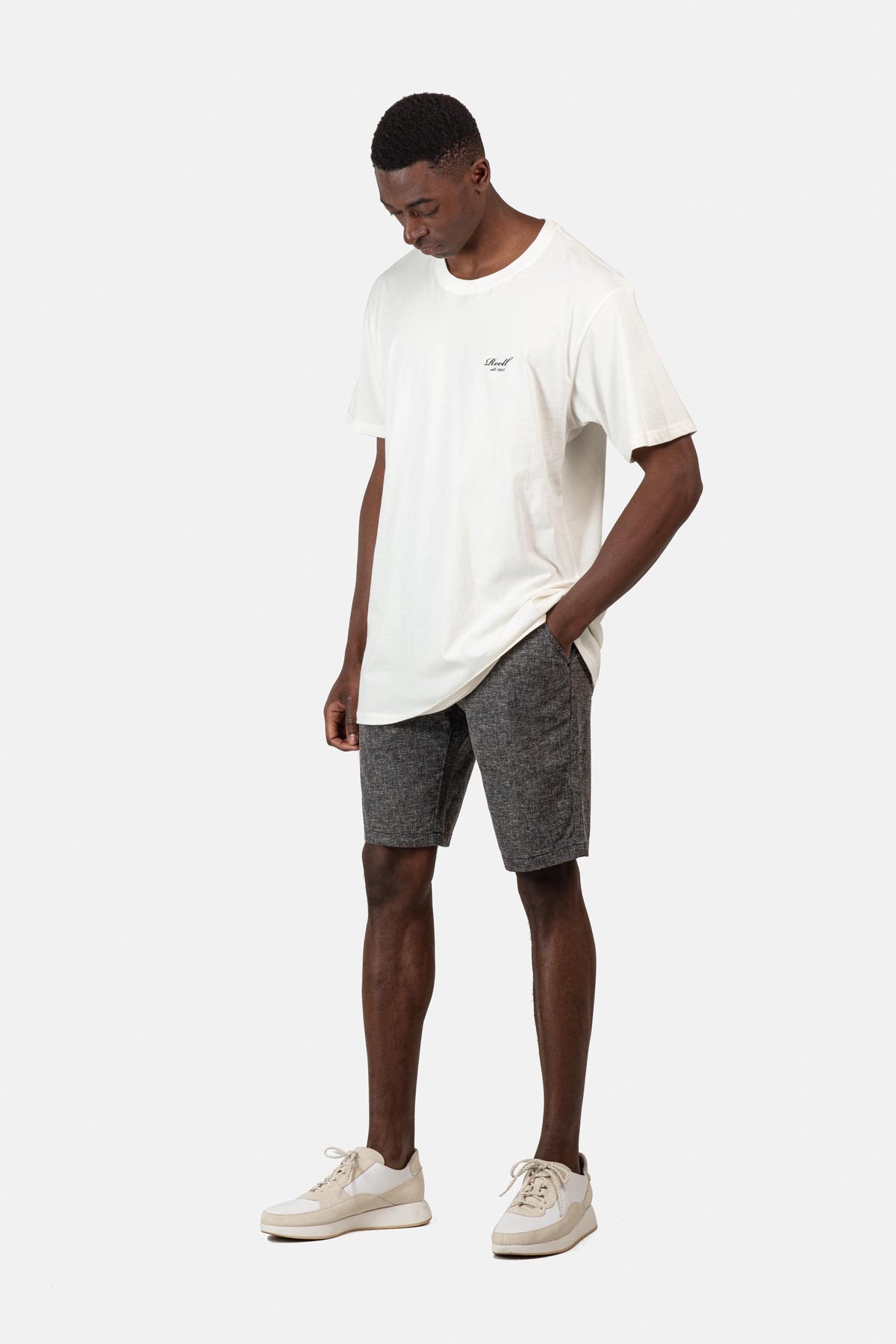 Flex Grip Chino Short Black Linen