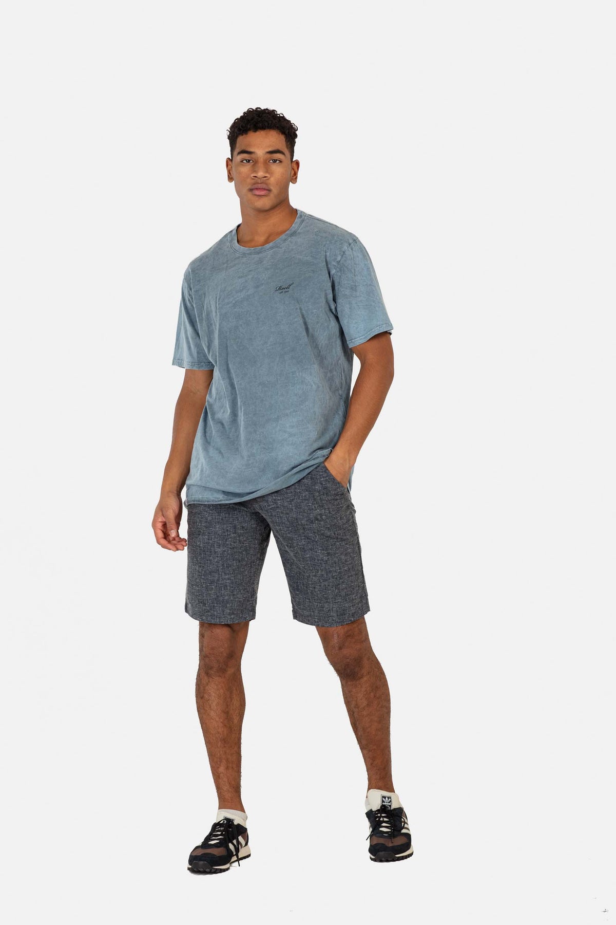 Flex Grip Chino Short Navy Linen