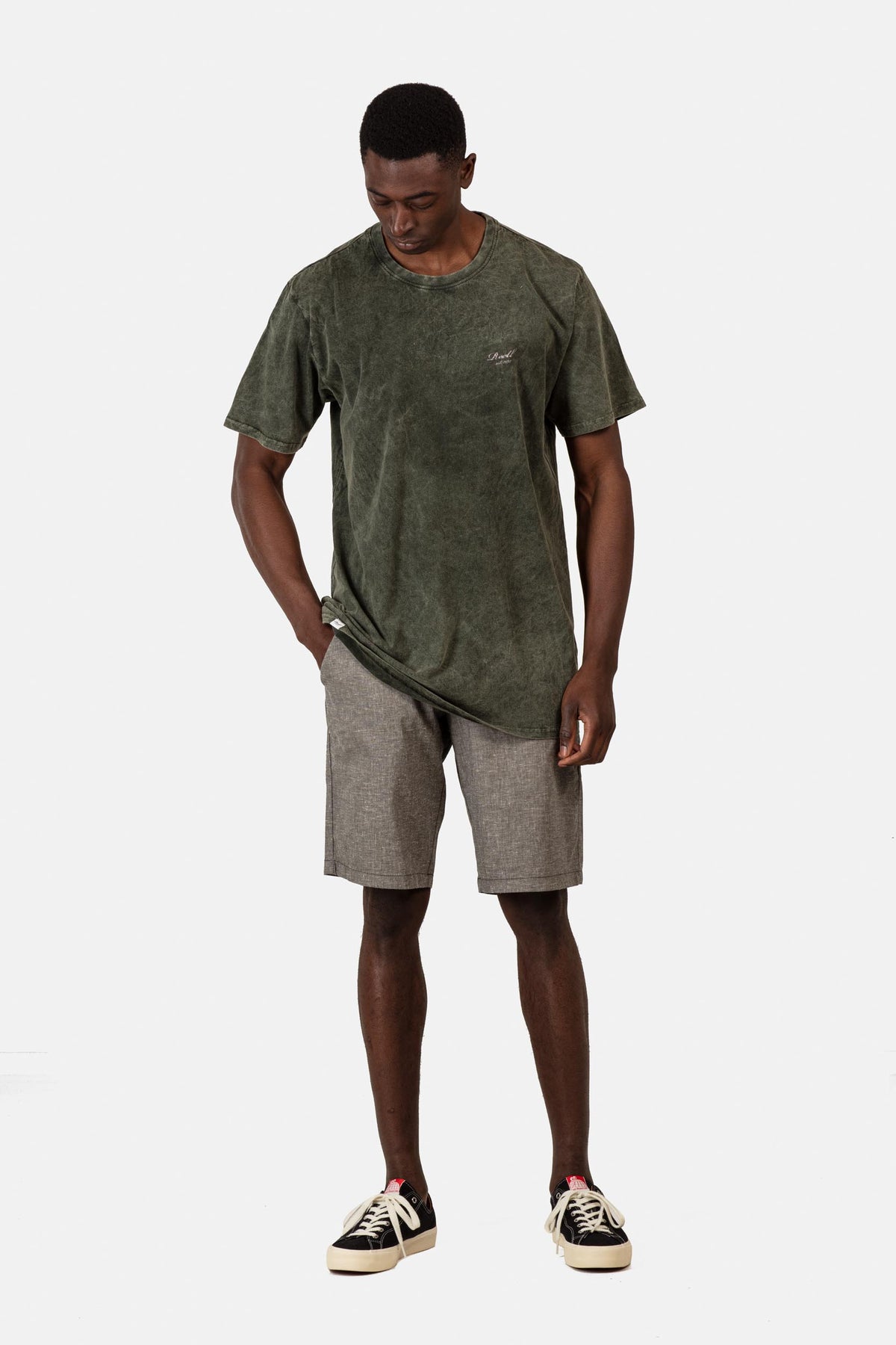 Flex Grip Chino Short Stone Green Linen