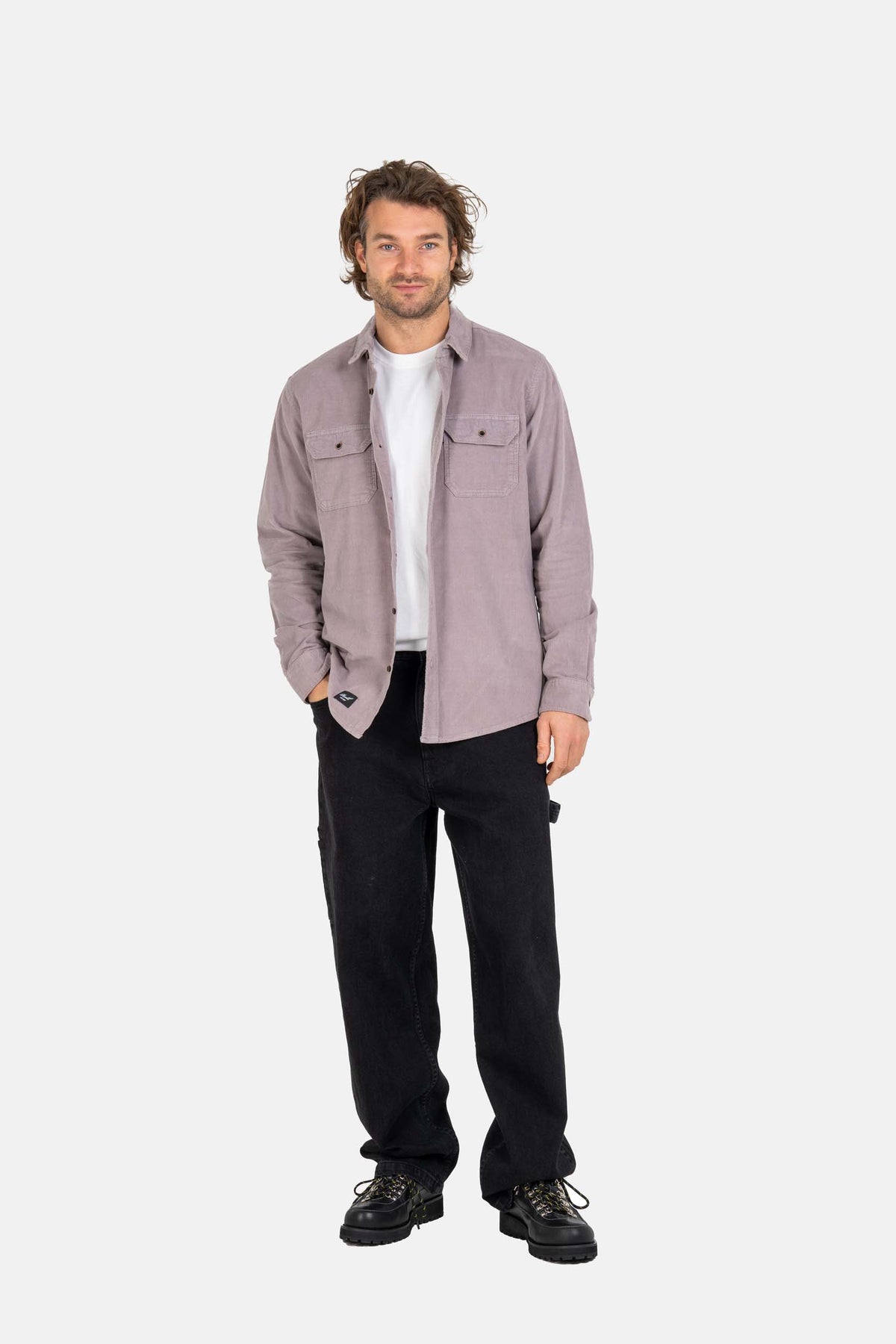 Dual Cord Shirt Grey Purple