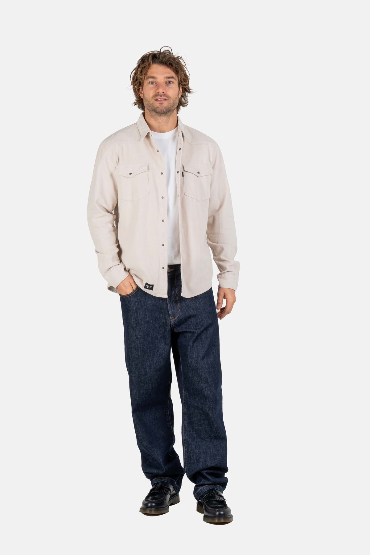 Western Cord Shirt Oatmeal