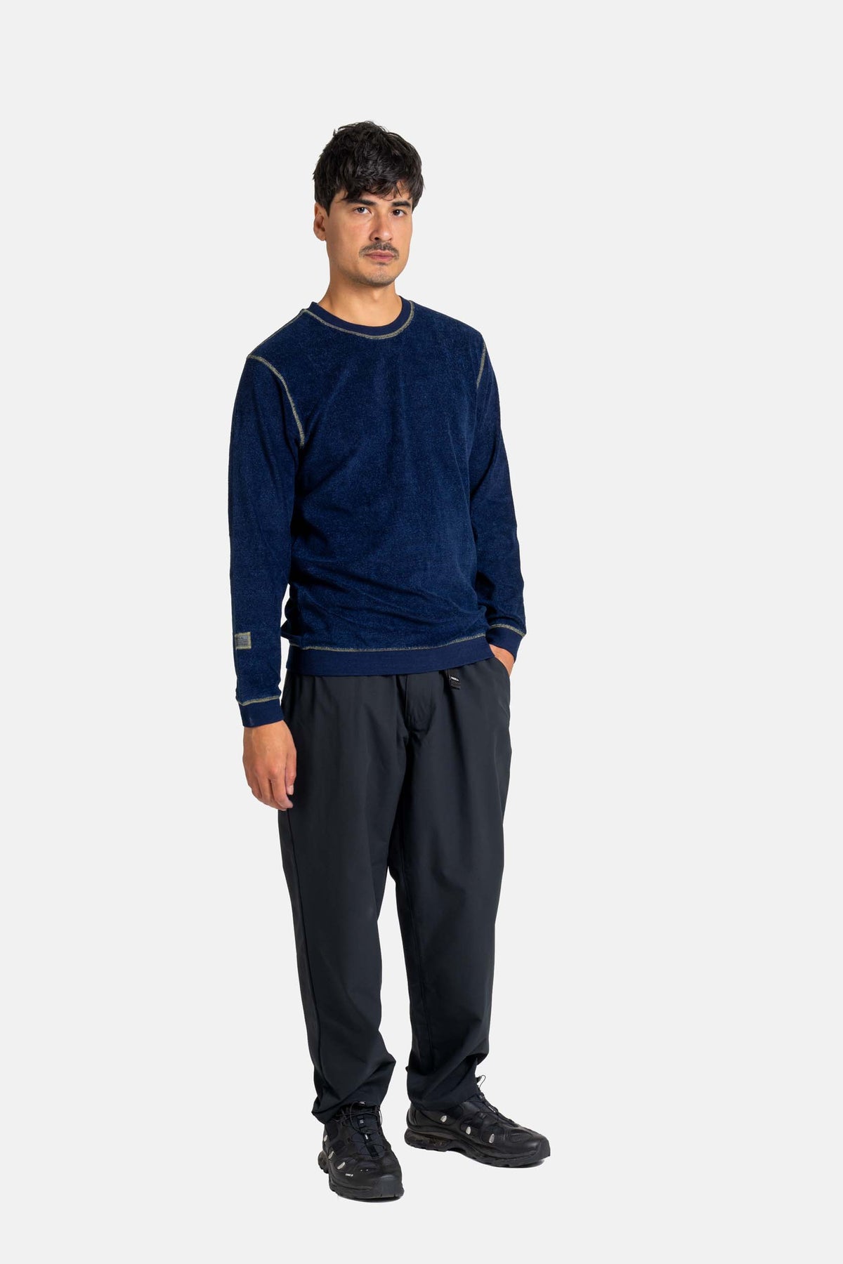 Coverstitch Crewneck Indigo