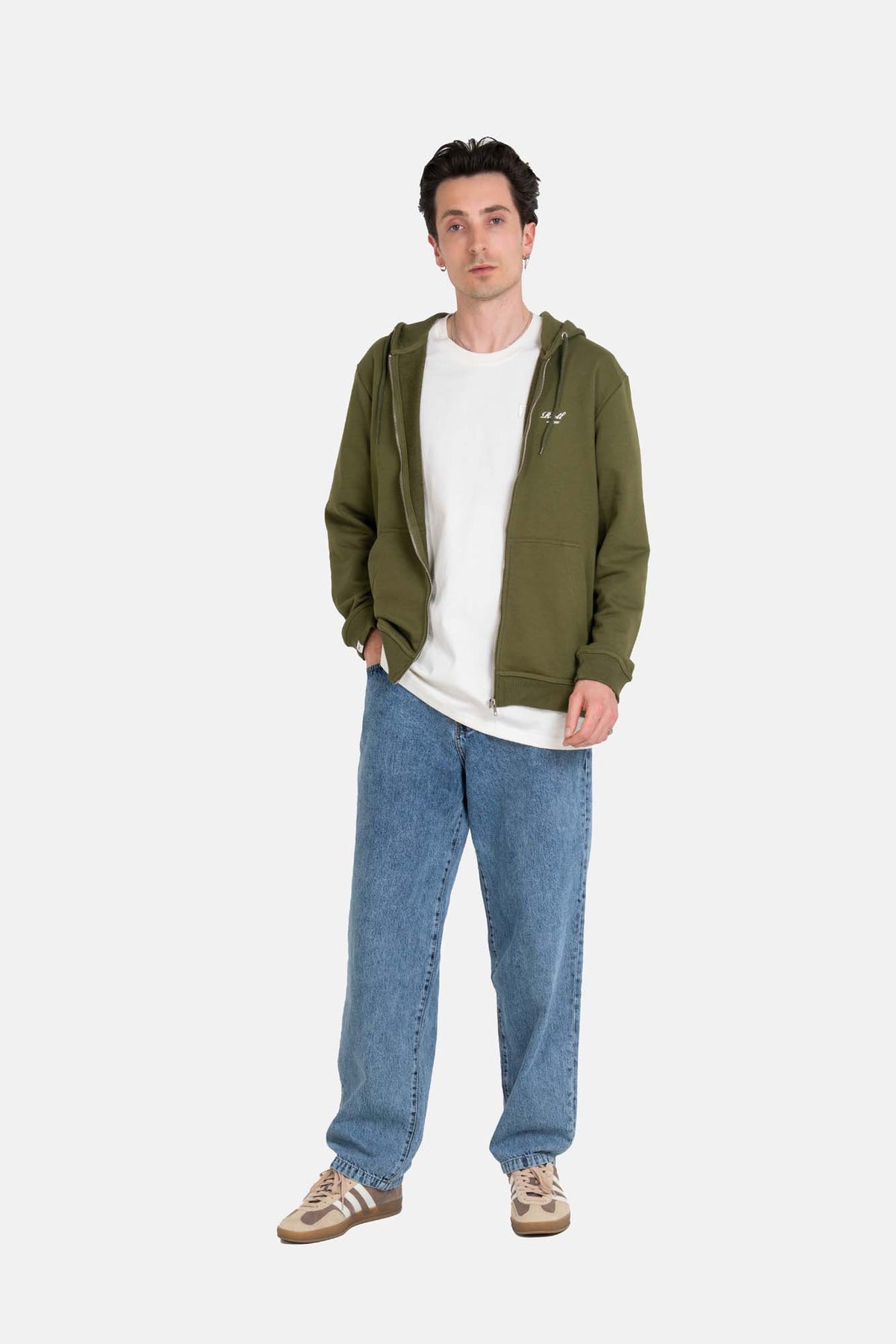 Staple Terry Zip Hoodie Bracken Green
