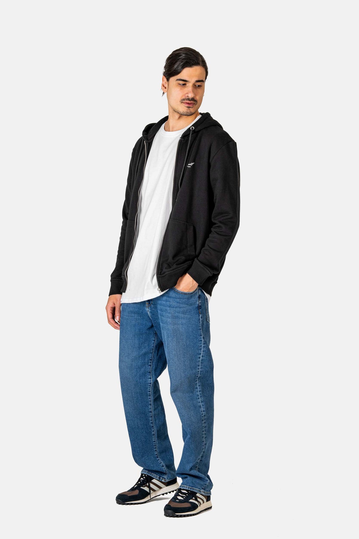Staple Terry Zip Hoodie Deep Black