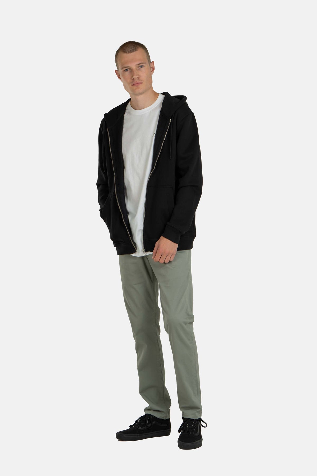 Staple Logo Zip Hoodie Deep Black