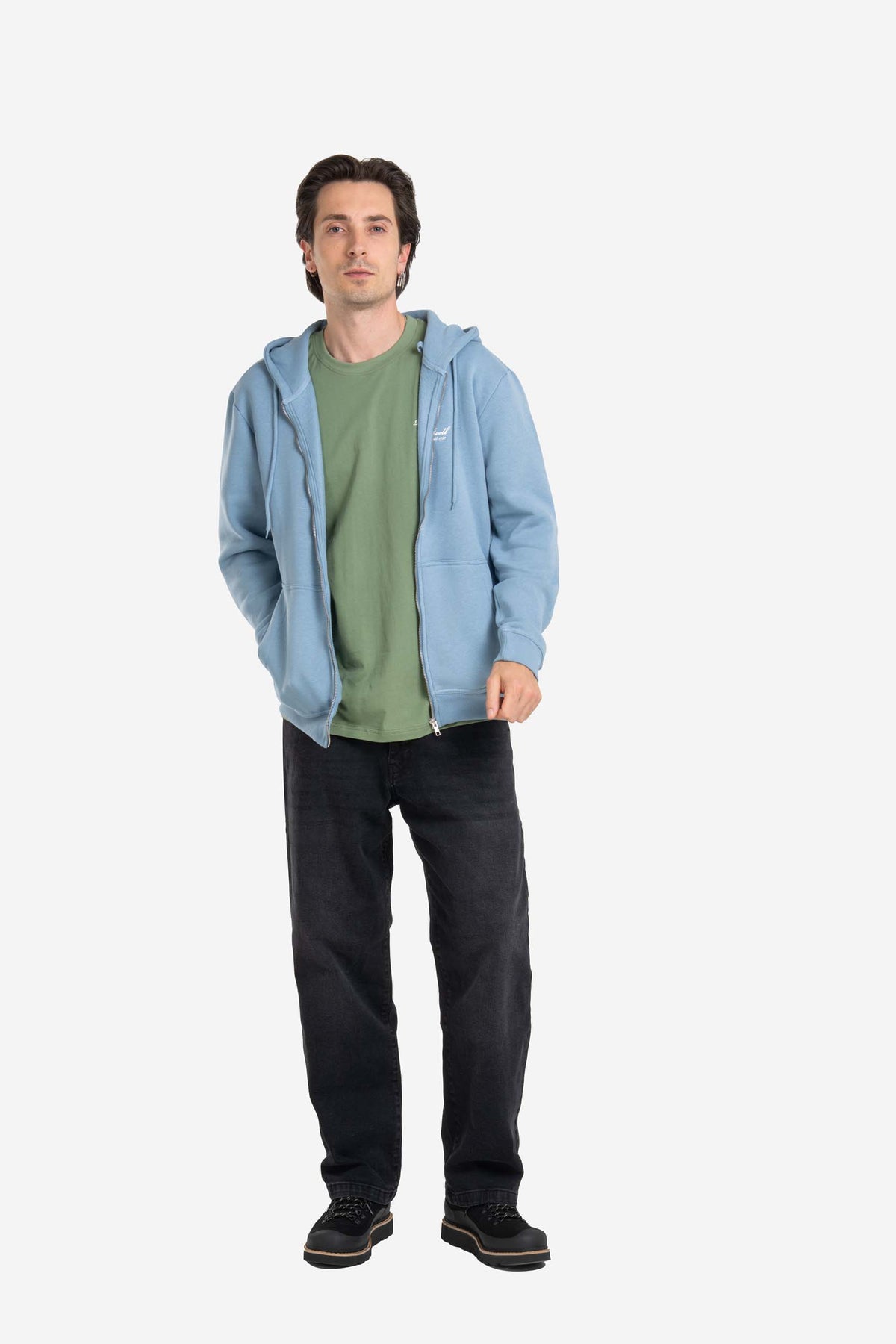 Staple Logo Zip Hoodie Mountain Spring