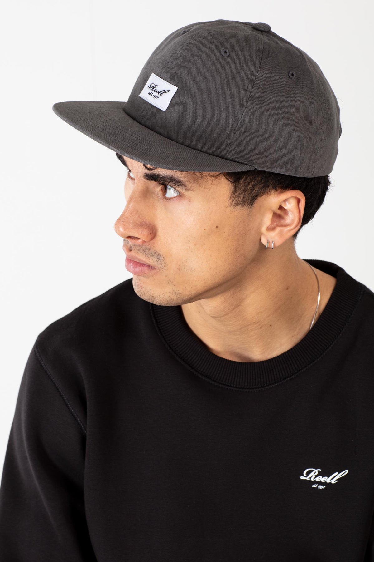 Flat 6-Panel Cap Charcoal