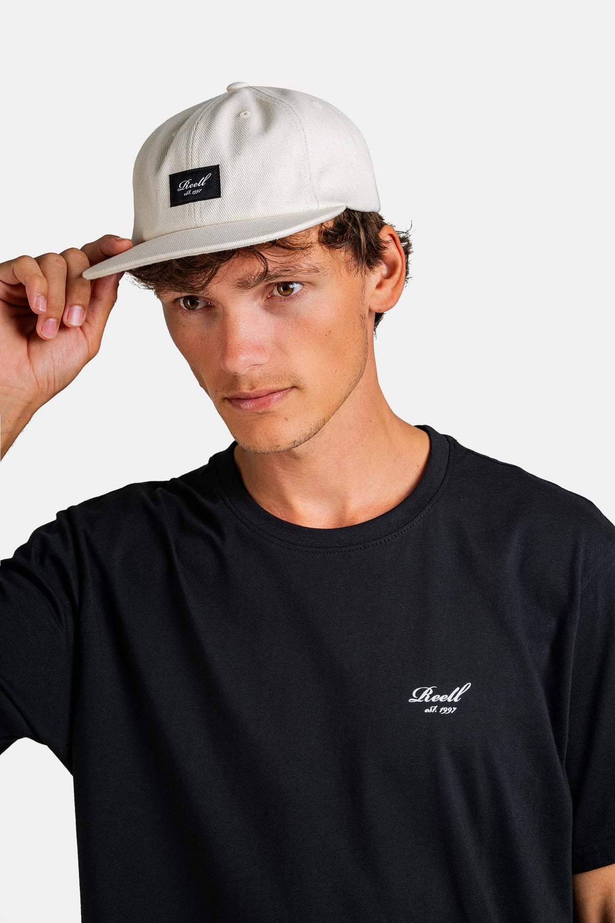 Flat 6-Panel Cap Natural Twill