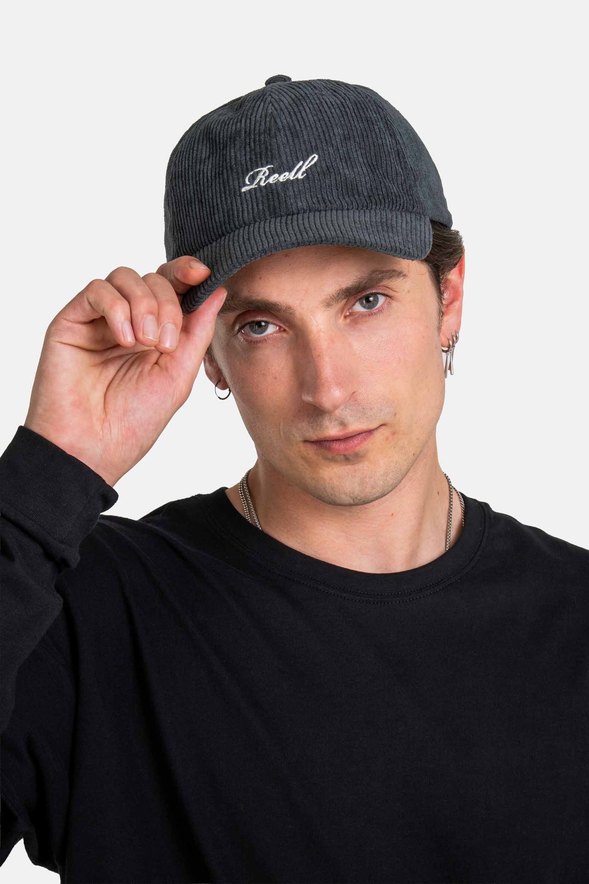 Single Script Cap Graphite Blue Cord