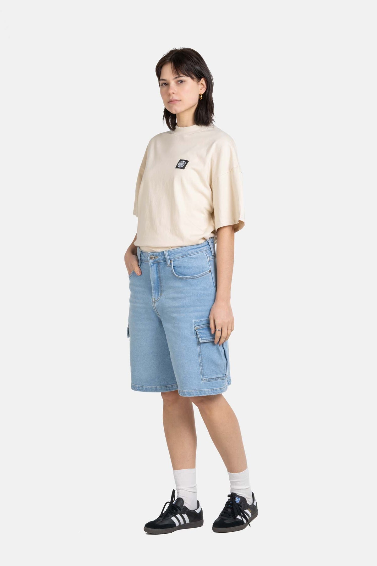Women Olivia Short Light Blue Stone