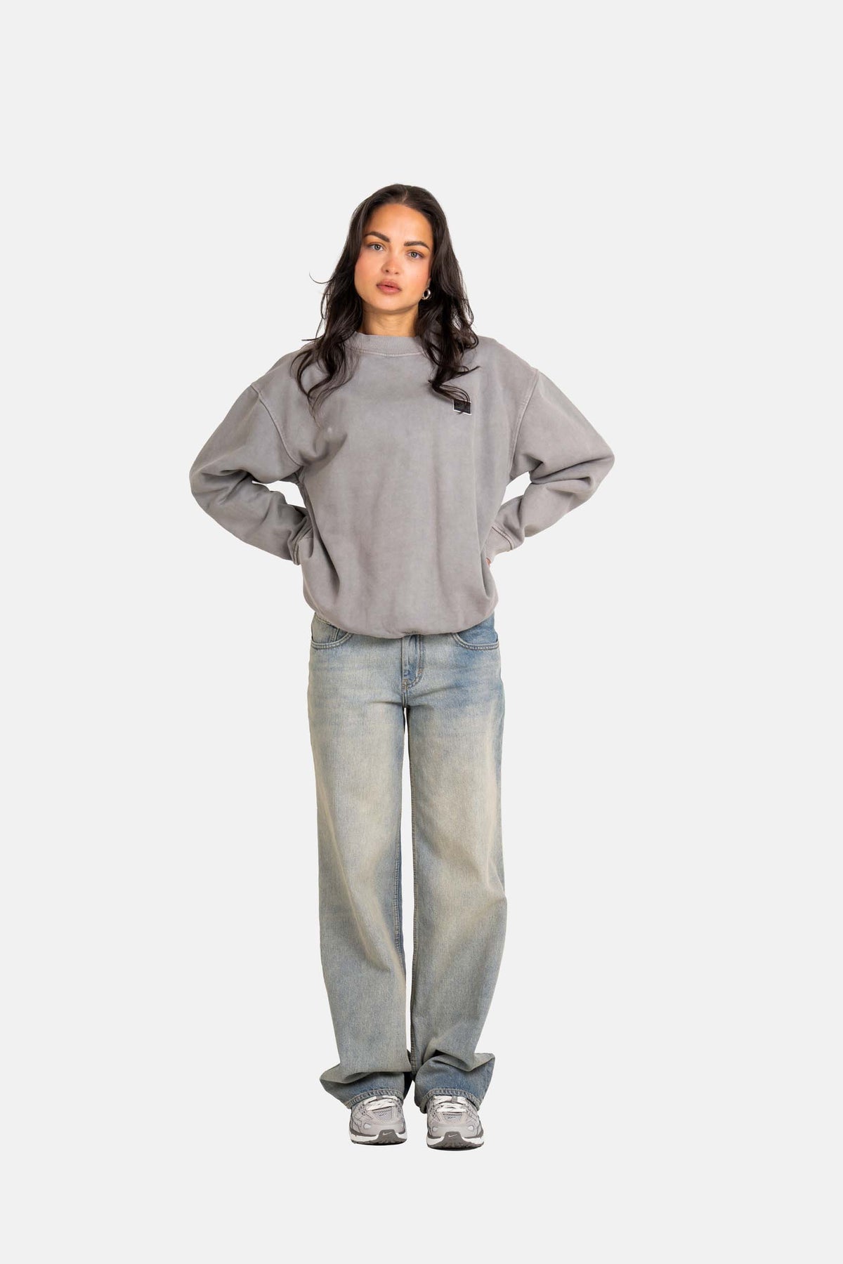 Women Crewneck Natural Green Fog