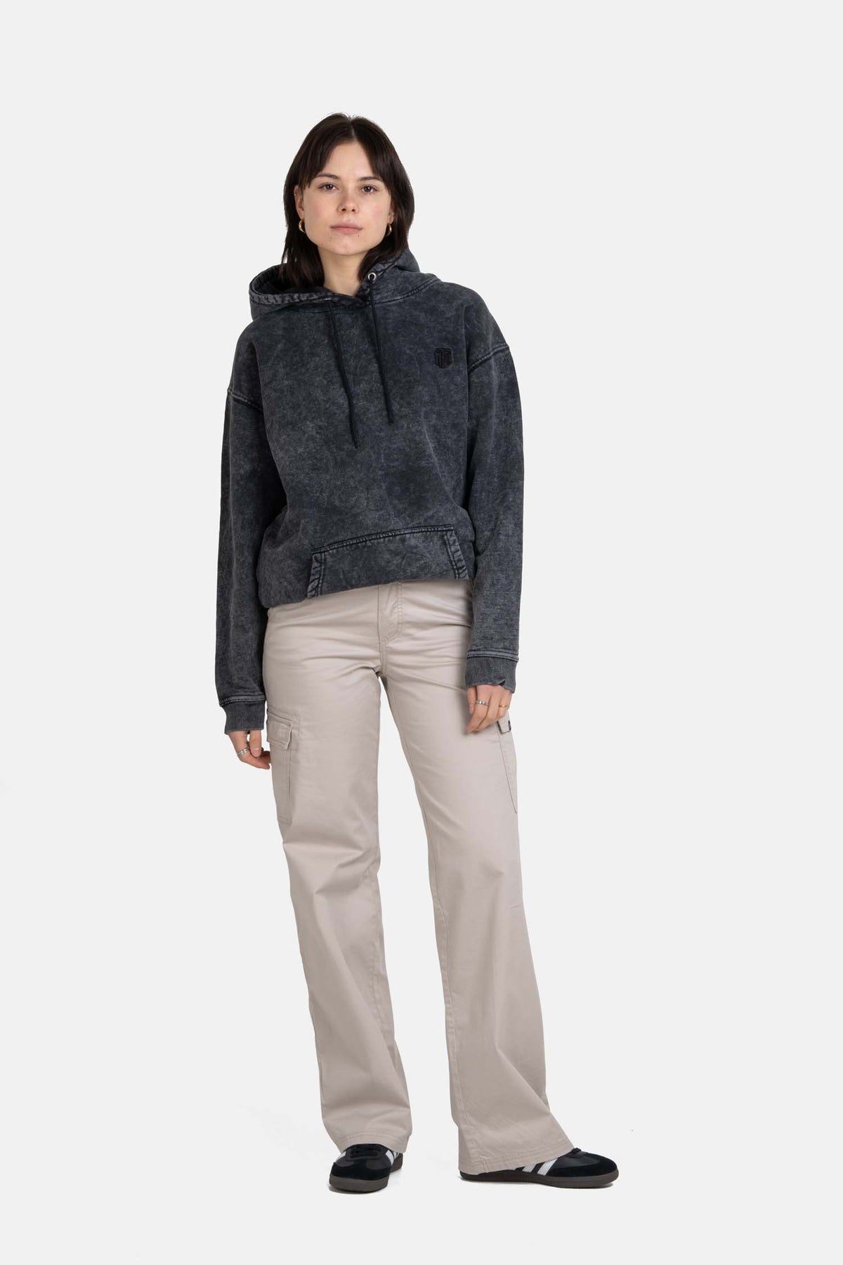 Women Nava Hoodie Deep Black Acid