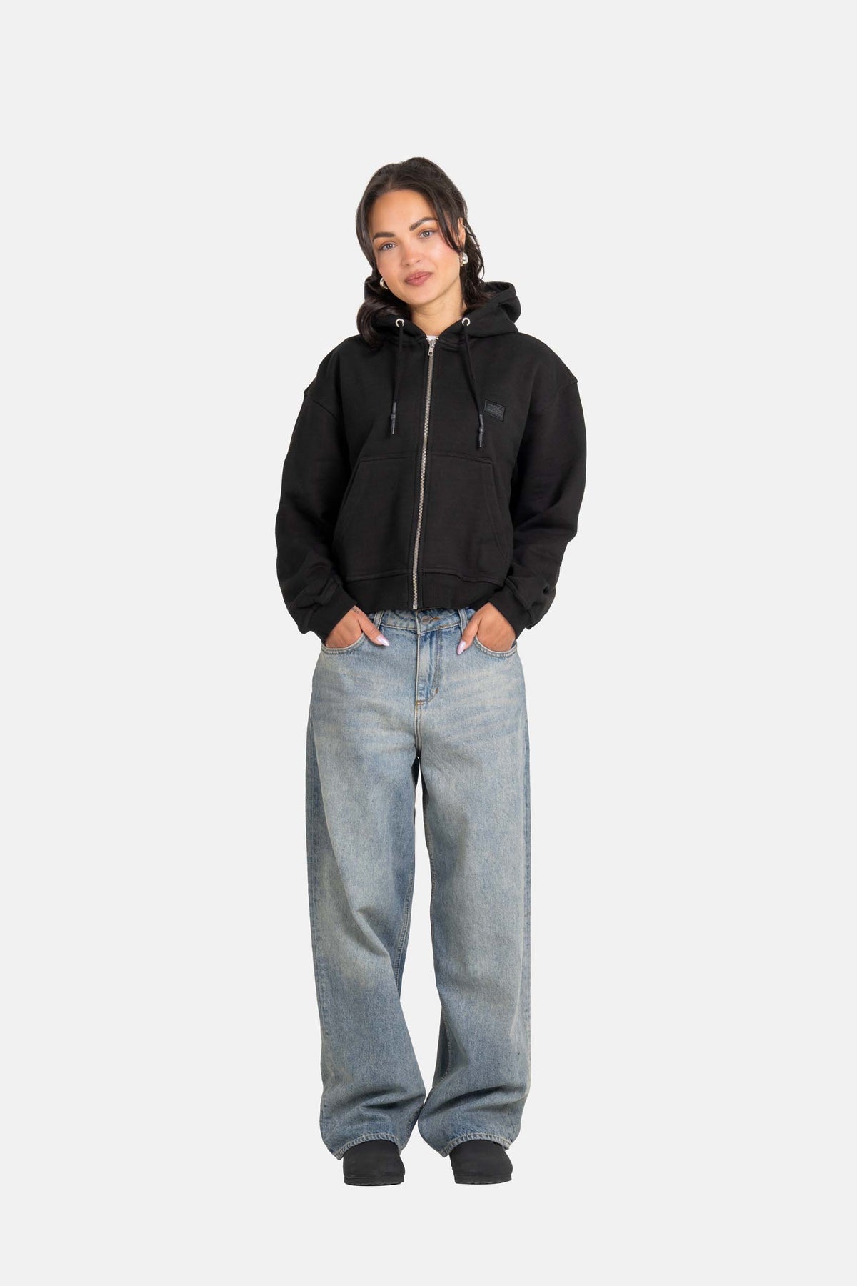Women Zip Hoodie Black