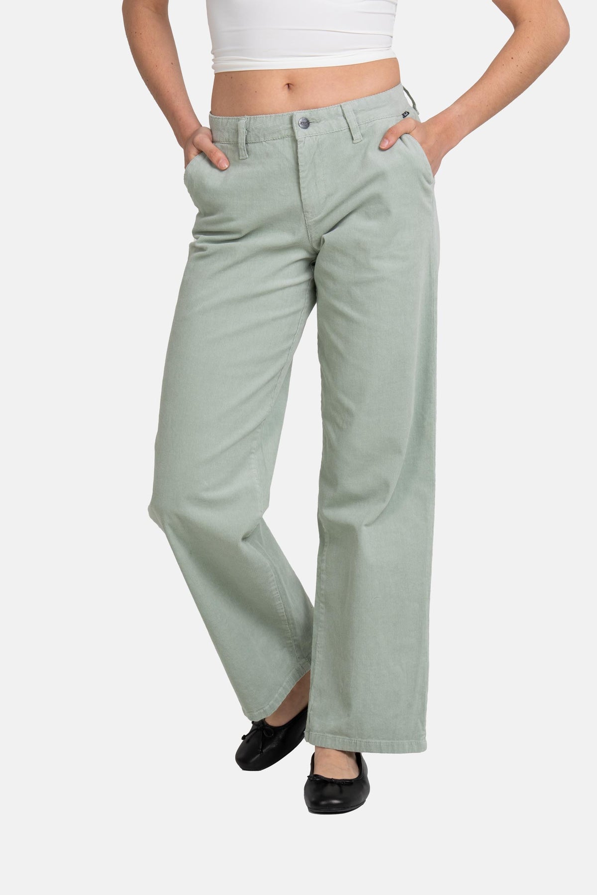 Women Kim Pant BC Baby Cord Aqua Grey (Grey Mint)