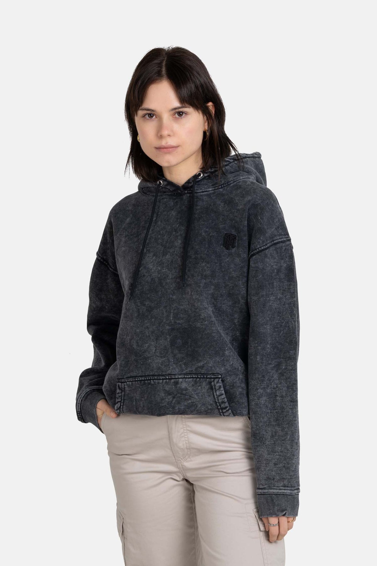 Women Nava Hoodie Deep Black Acid