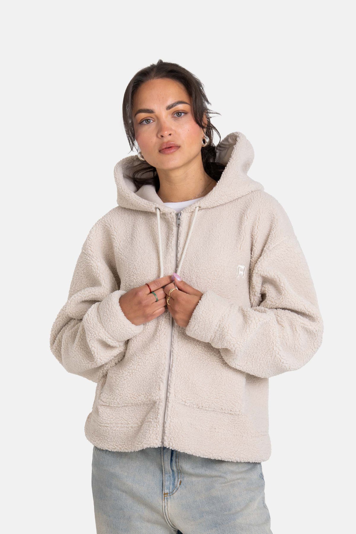 Women Soft Zip Hoodie Oatmeal