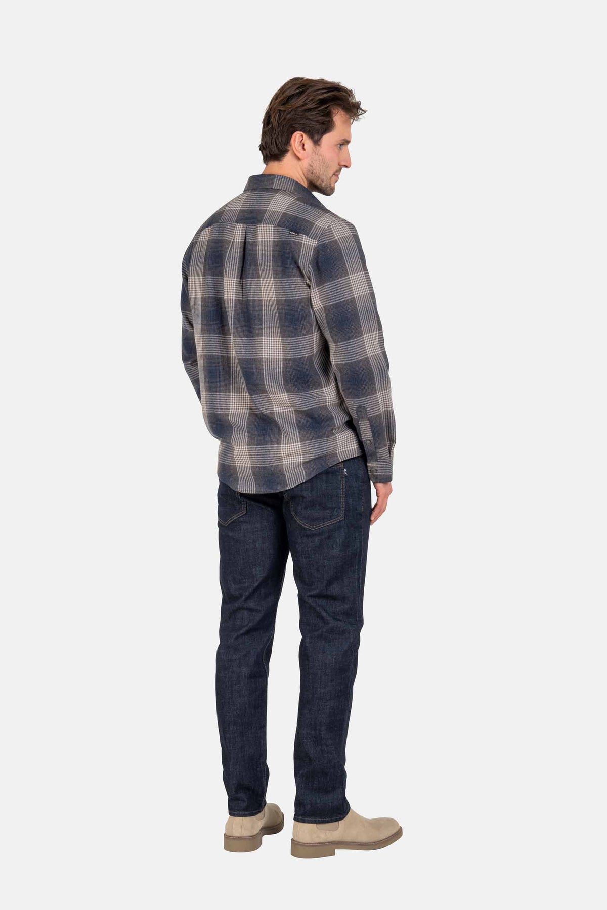Alvar Check Shirt Brown/Navy/Grey