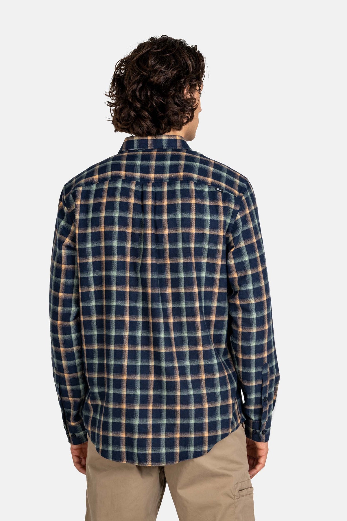 Alvar Check Shirt Navy/Green/Orange