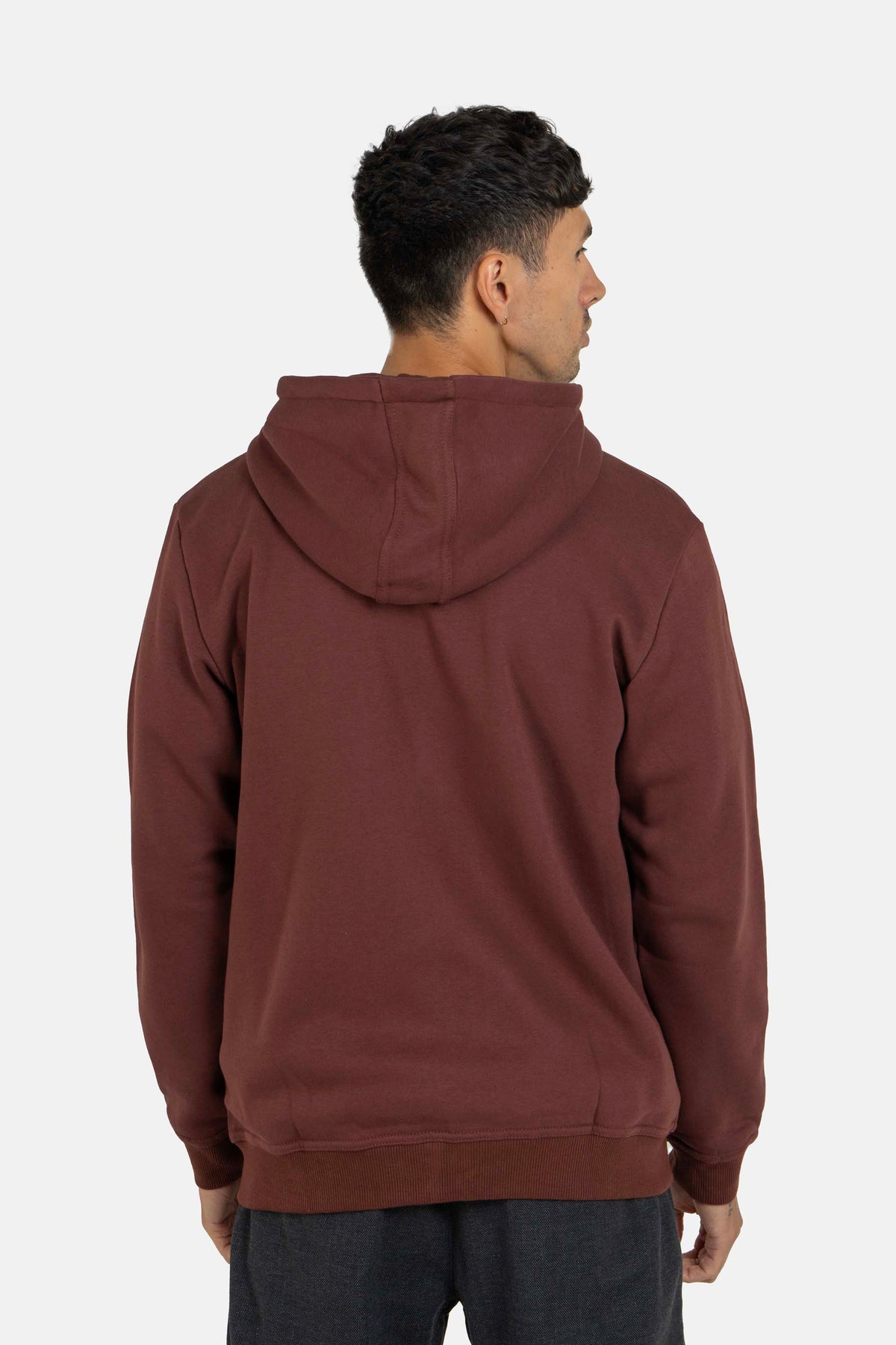 Staple Logo Zip Hoodie Dark Cherry