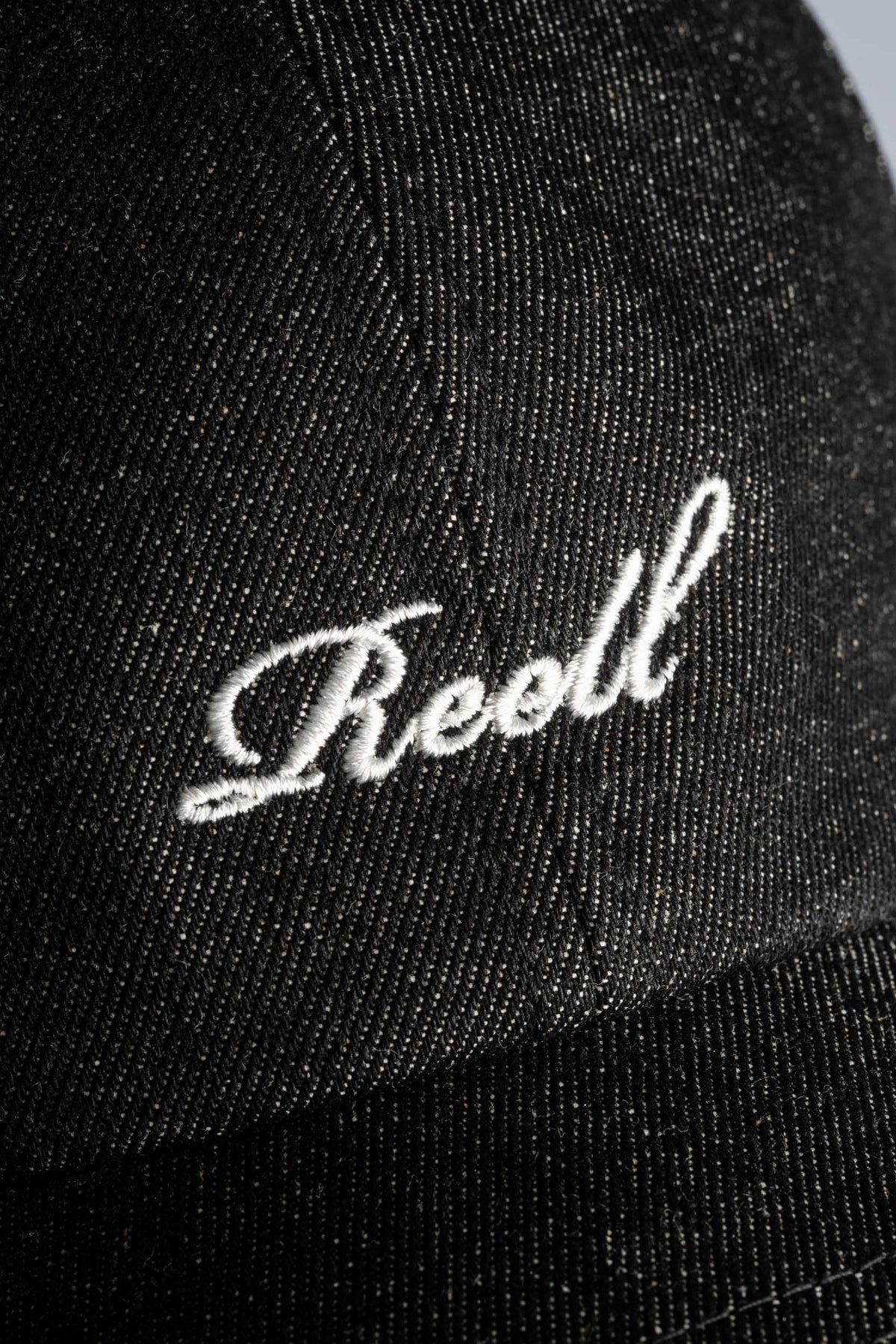 Single Script Cap Black Denim