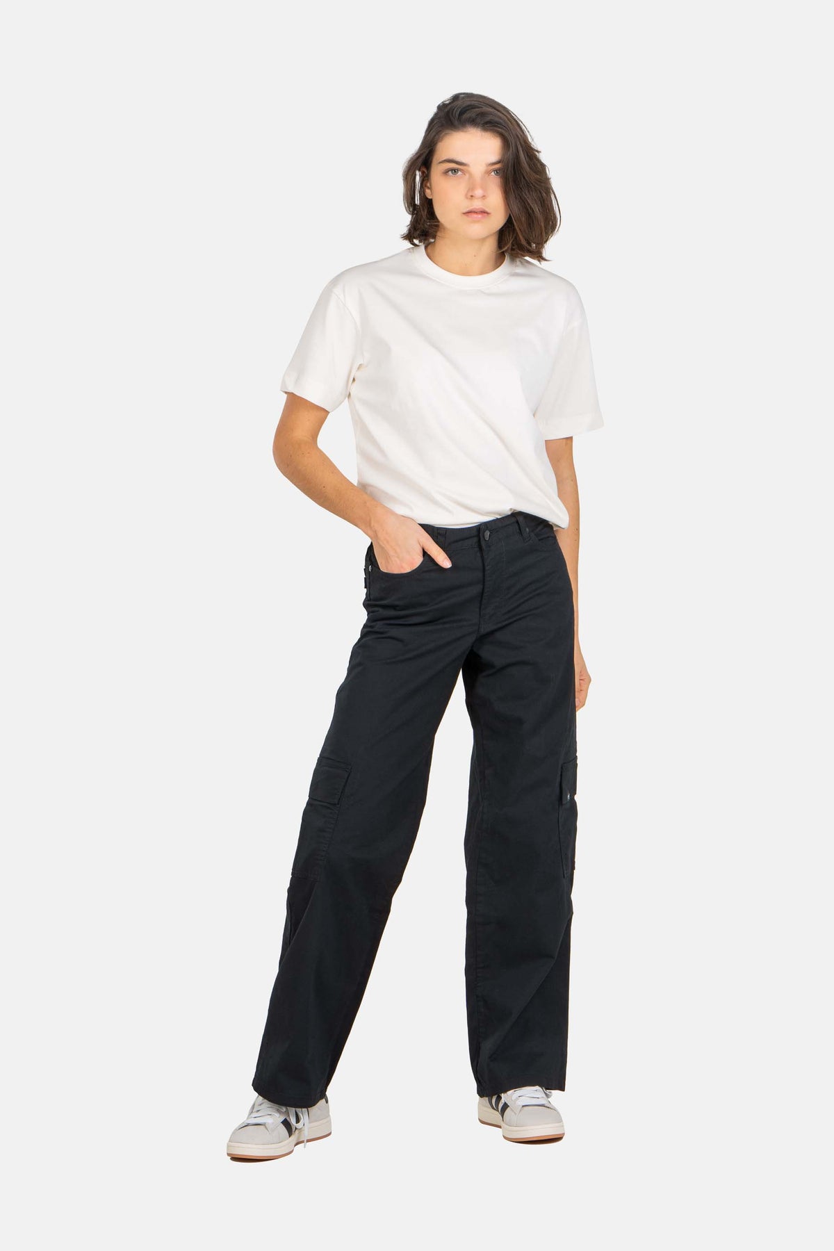 Women Marusha Cargo Black Canvas