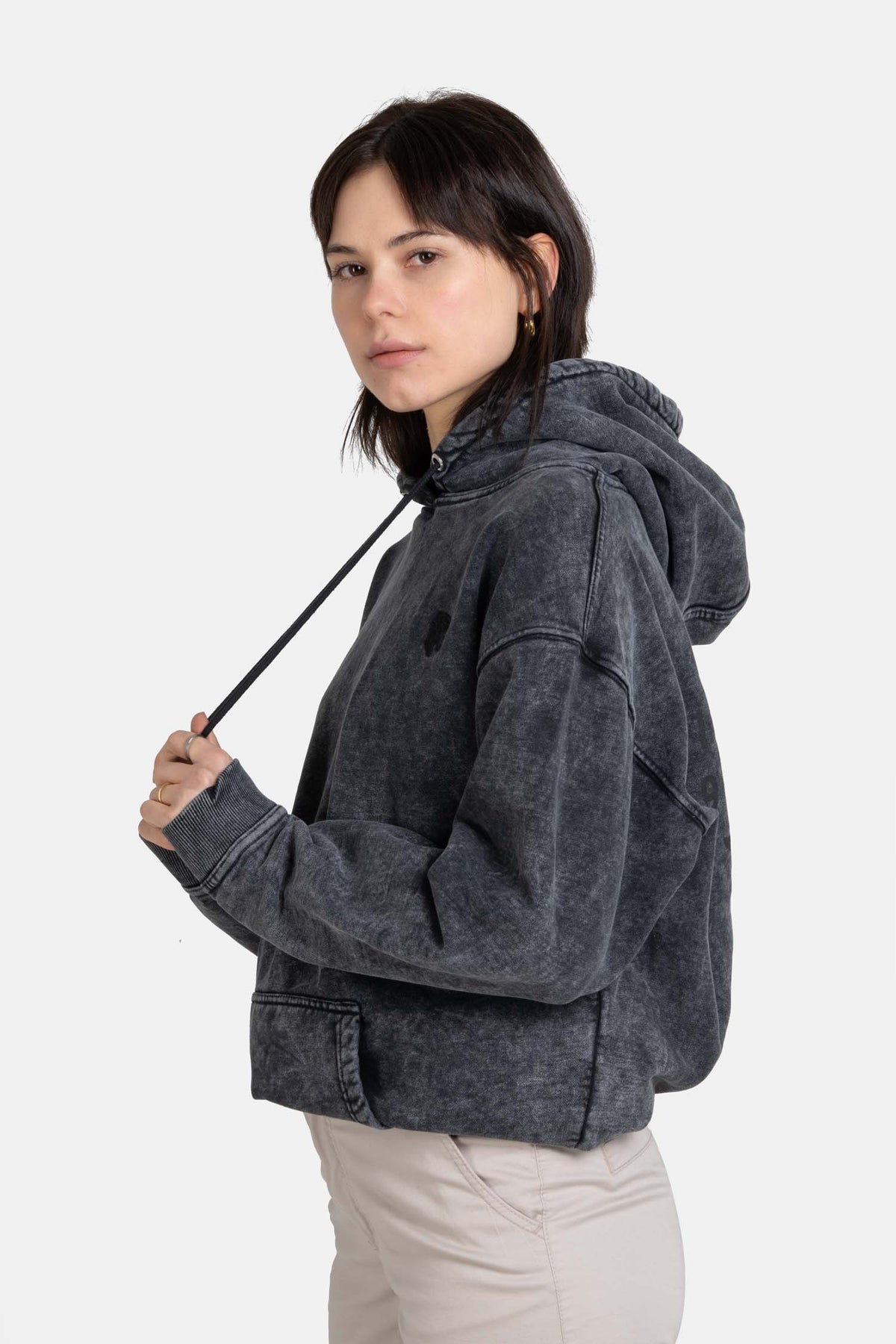 Women Nava Hoodie Deep Black Acid