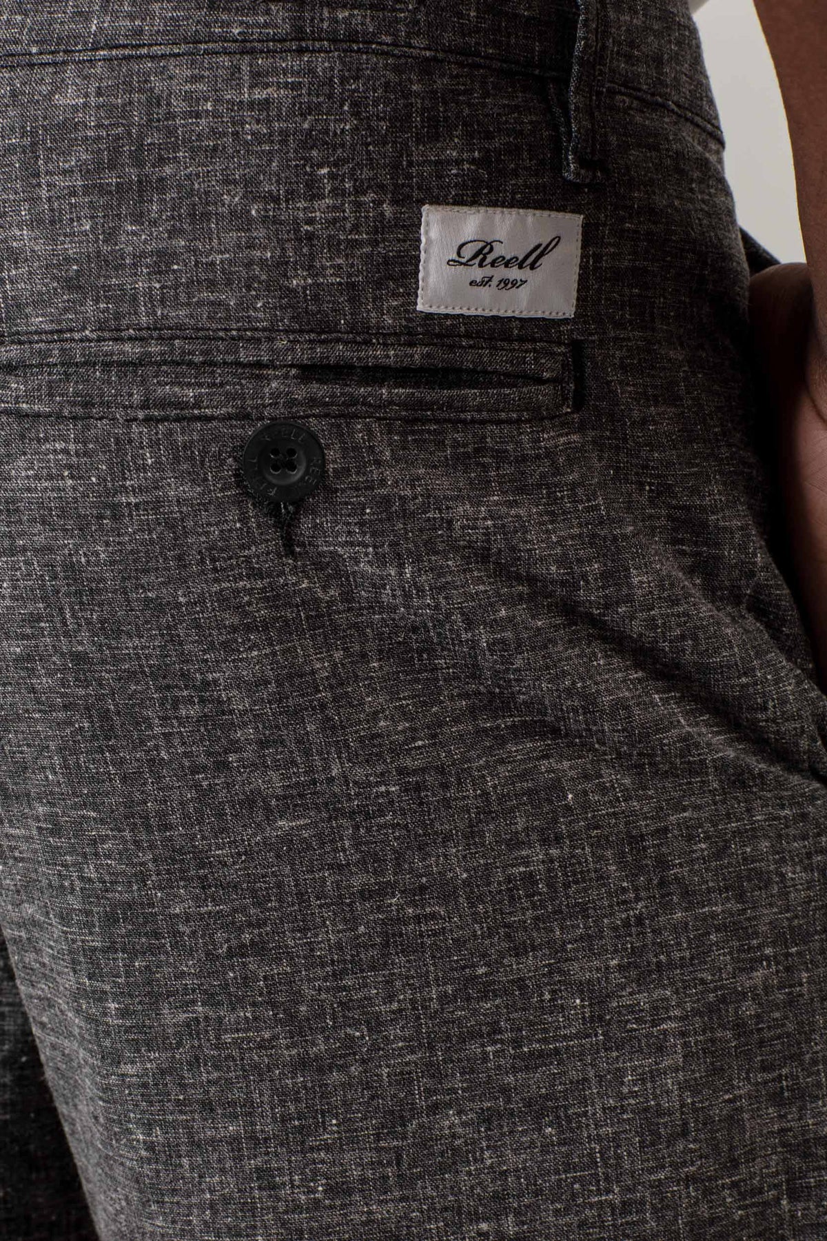 Flex Grip Chino Short Black Linen