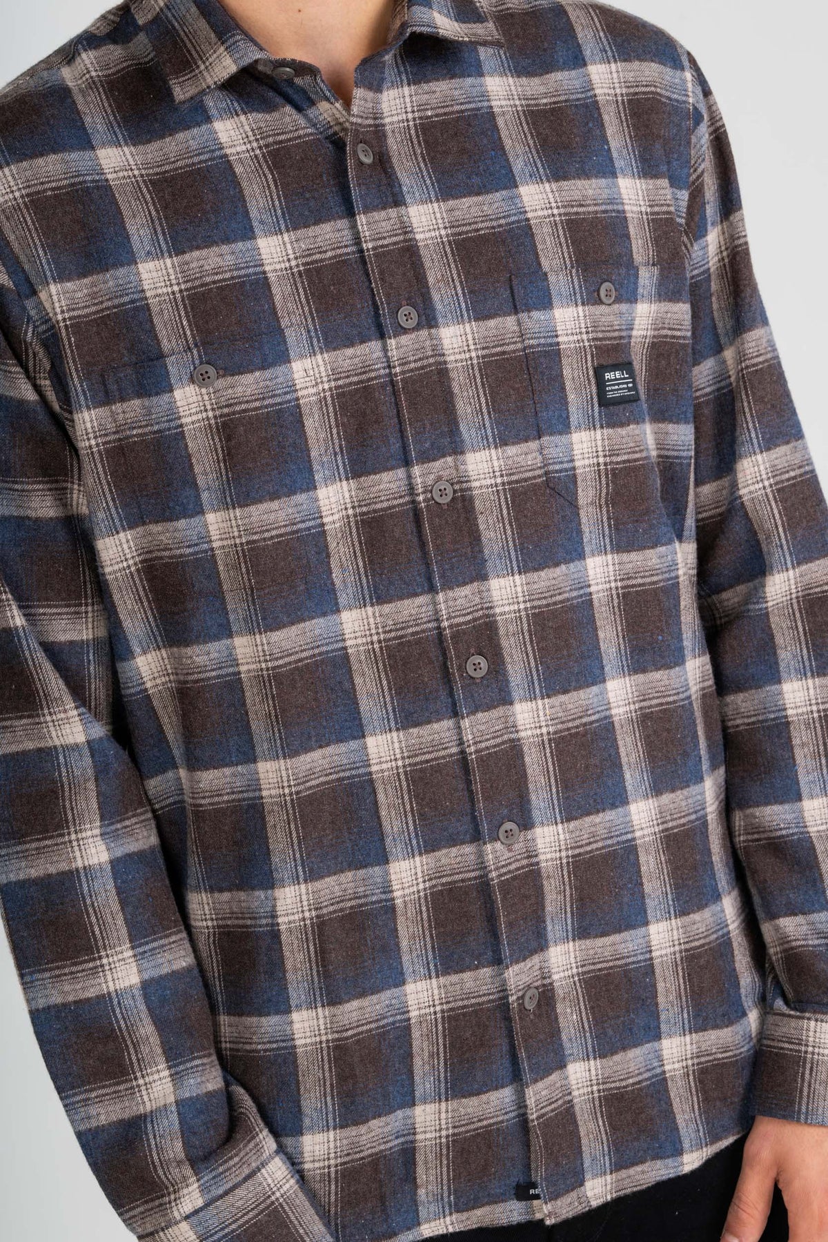 Alvar Check Shirt Blue/White/Brown