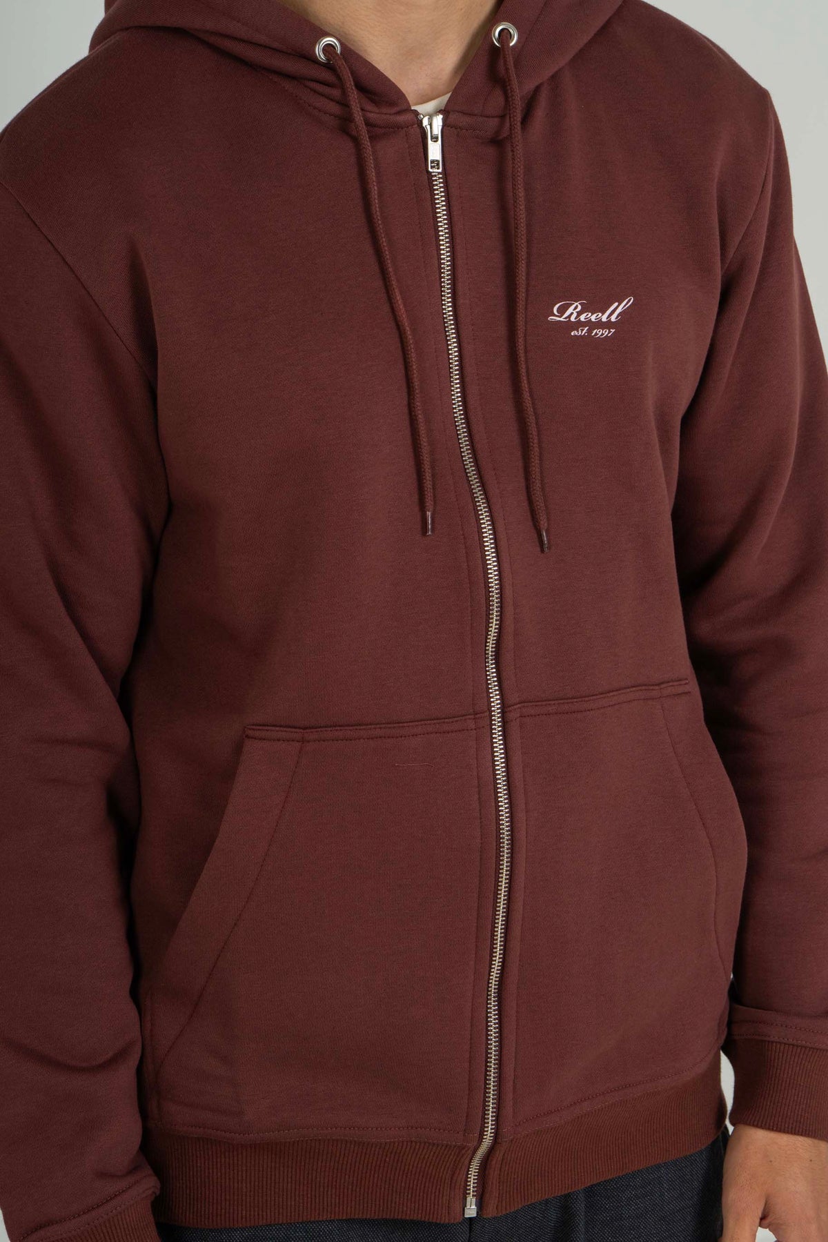 Staple Logo Zip Hoodie Dark Cherry
