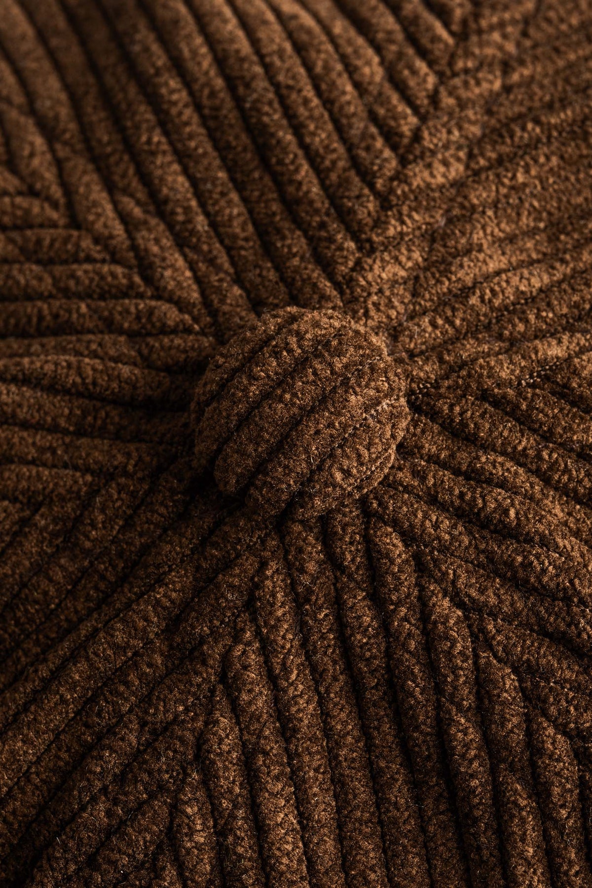 Docker Cap Dark Brown Cord / Beige Fleece
