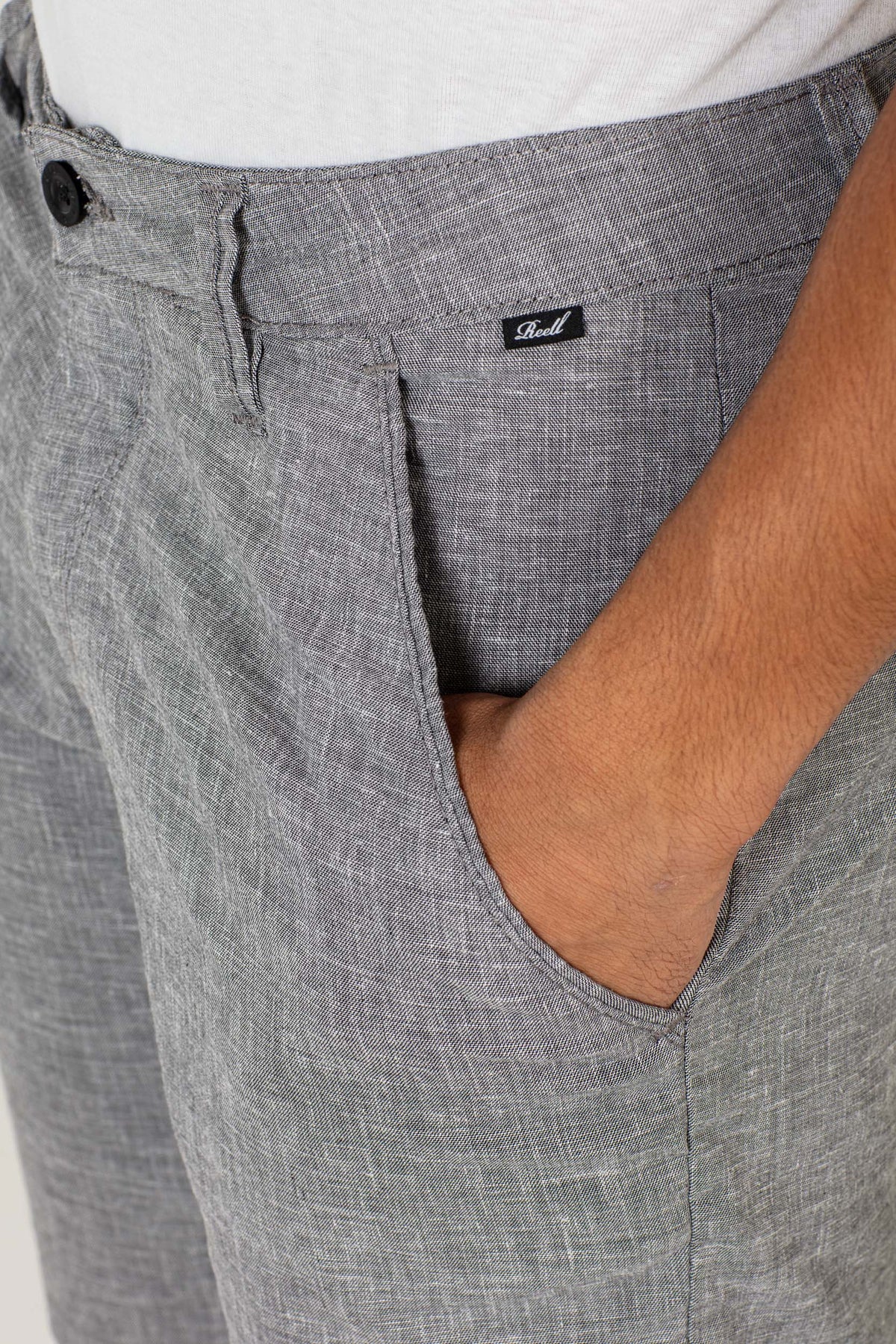 Flex Grip Chino Short Grey Linen
