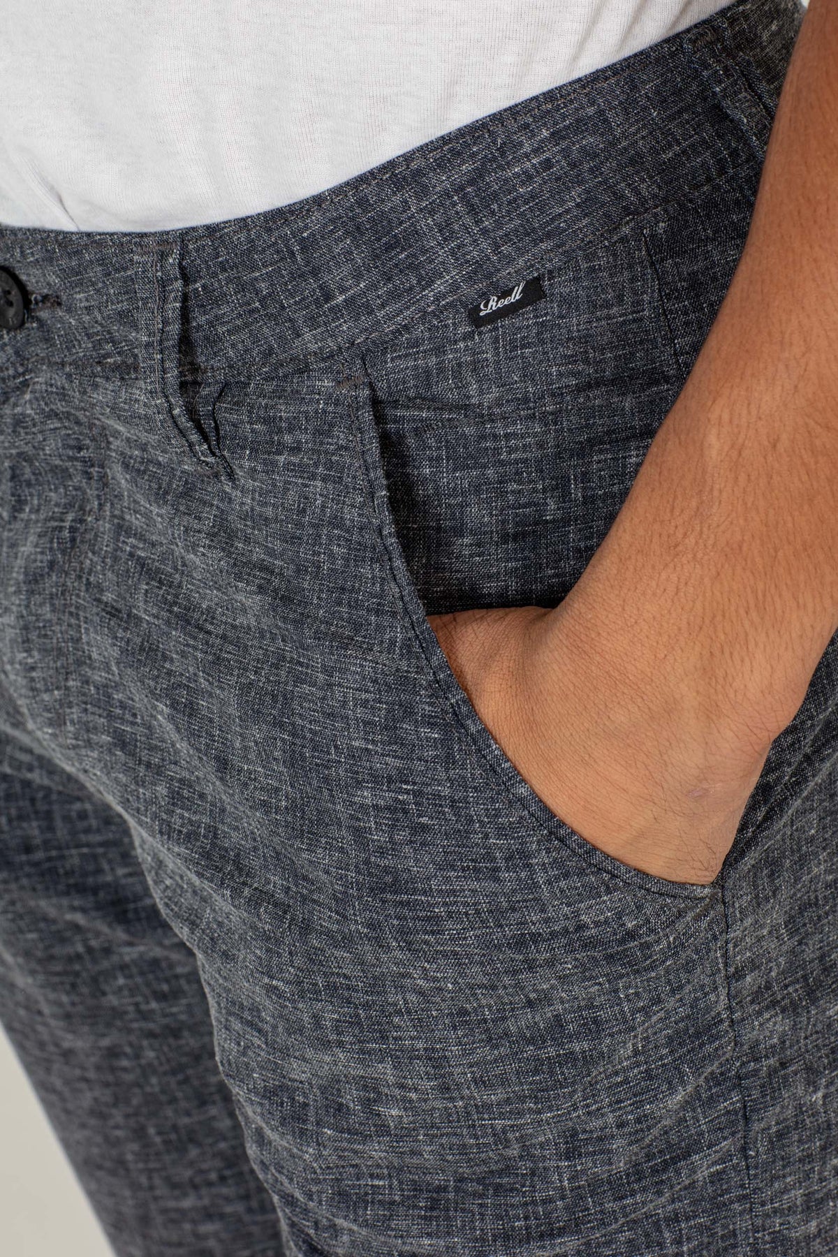 Flex Grip Chino Short Navy Linen