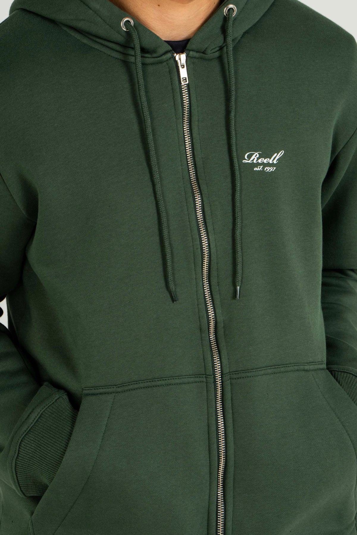 Staple Logo Zip Hoodie Forest Green