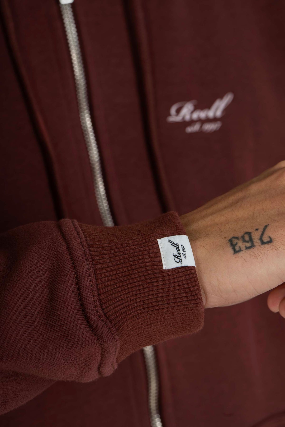 Staple Logo Zip Hoodie Dark Cherry
