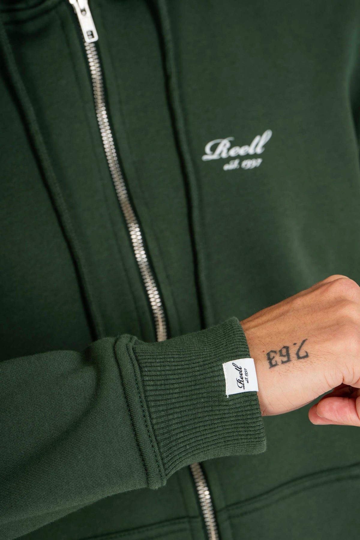 Staple Logo Zip Hoodie Forest Green