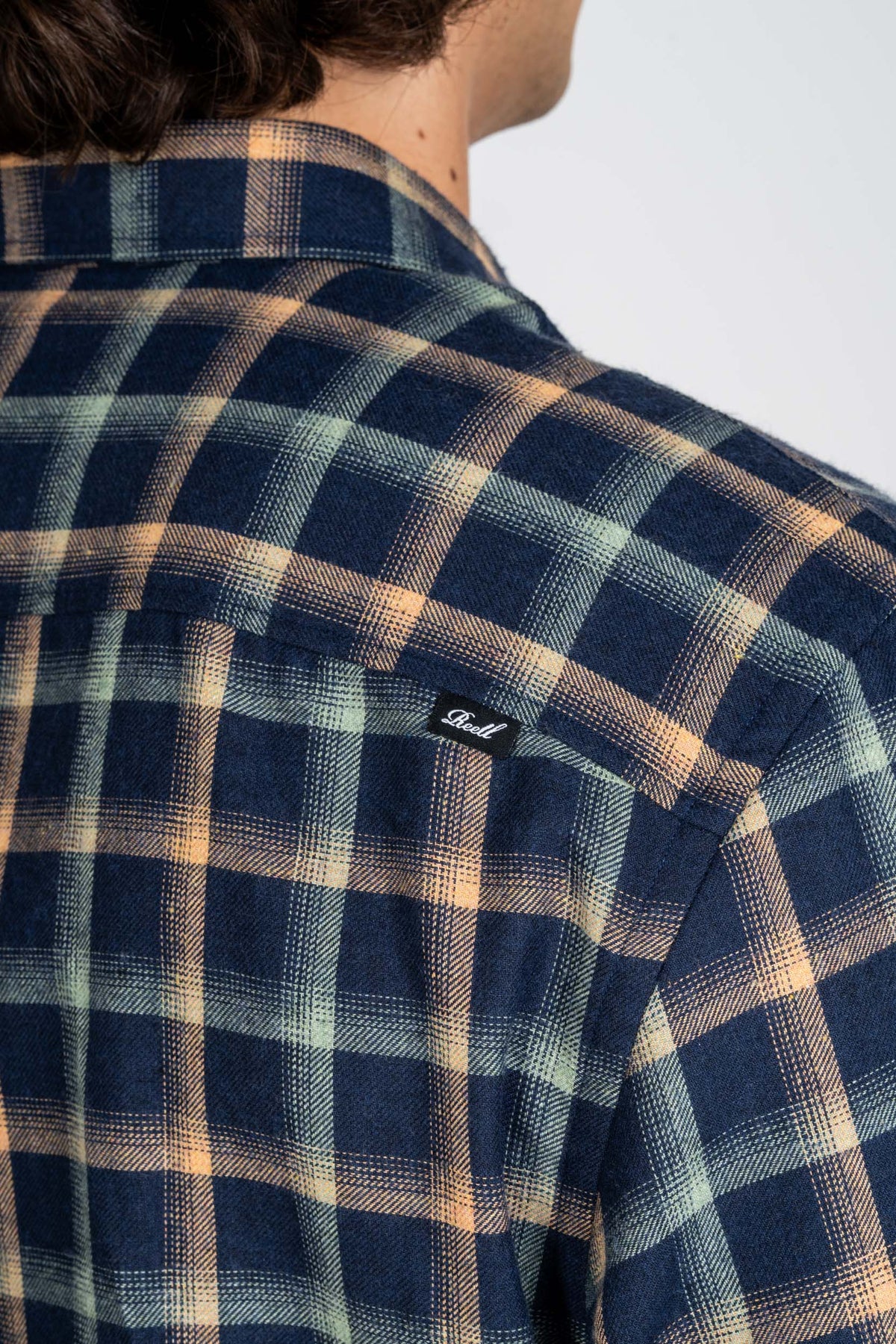 Alvar Check Shirt Navy/Green/Orange