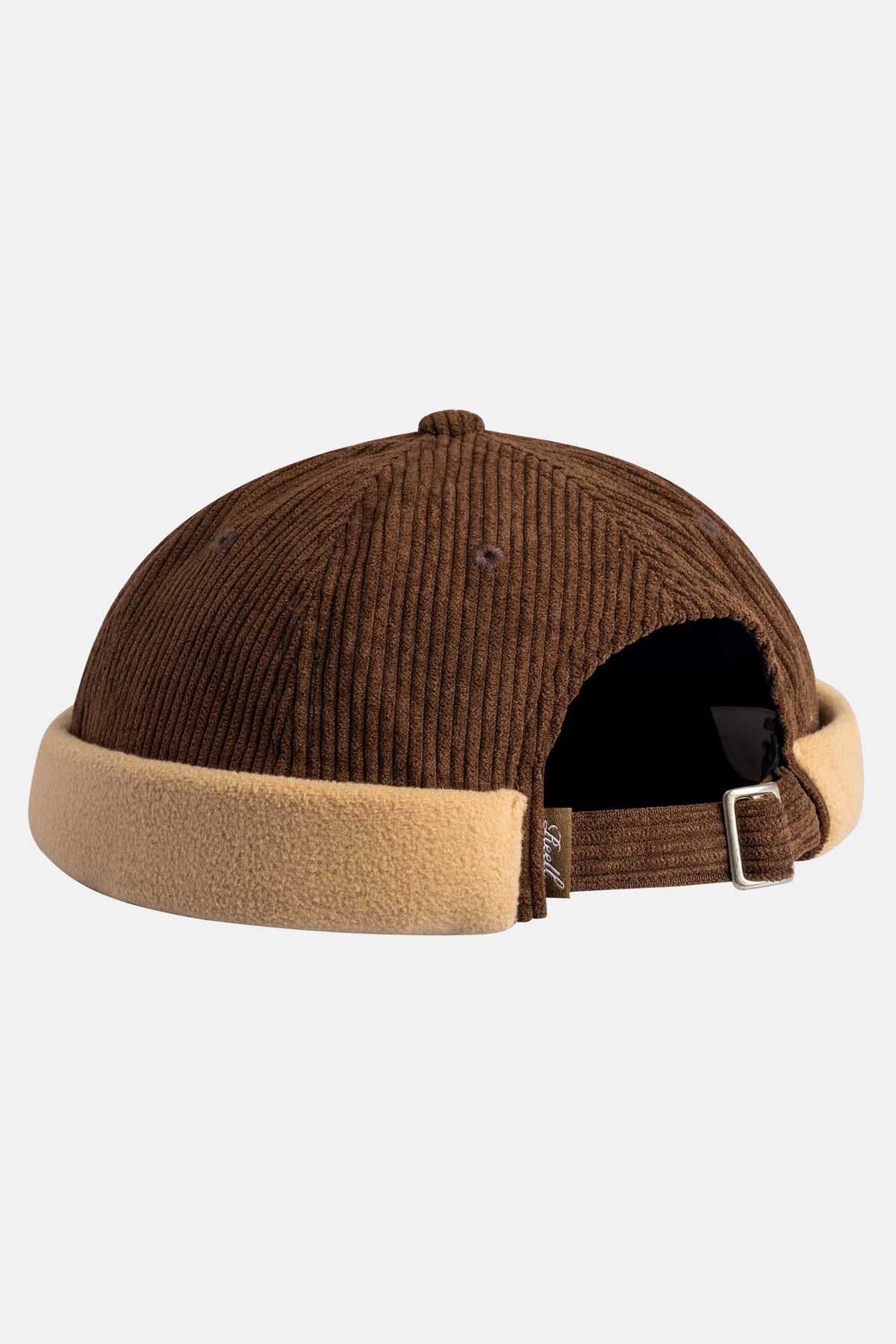 Docker Cap Dark Brown Cord / Beige Fleece