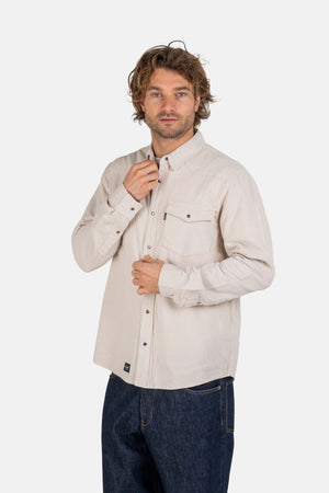 Western Cord Shirt Oatmeal