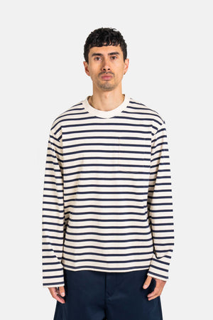 Cross Longsleeve Offwhite / Navy