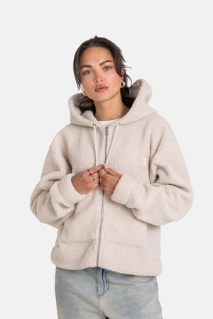 Women Soft Zip Hoodie Oatmeal